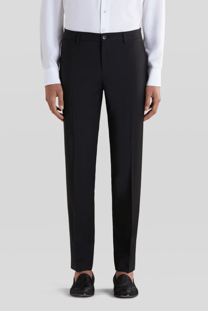 Buy Men Navy Slim Fit Check Flat Front Formal Trousers Online - 706520 |  Louis Philippe